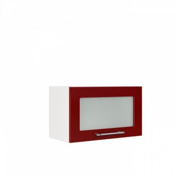 Бруклин ШВГС 600 Шкаф верхний горизонтальный со стеклом (Бетон белый/корпус Белый) в Быструхе - bystruha.mebel54.com | фото