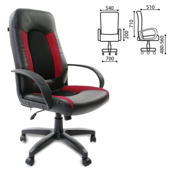 Кресло офисное BRABIX Strike EX-525 (черно-красный) в Быструхе - bystruha.mebel54.com | фото