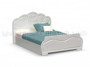 Кровать 1,4м Гармония (Белый/Белый глянец) в Быструхе - bystruha.mebel54.com | фото