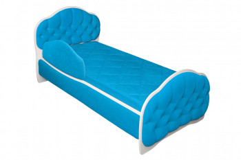 Кровать 170 Гармония 84 Ярко-голубой (мягкий бортик) в Быструхе - bystruha.mebel54.com | фото