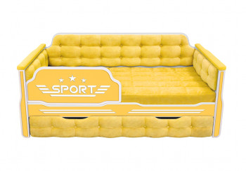 Кровать 170 серии Спорт 1 ящик 74 Жёлтый (мягкие боковые накладки) в Быструхе - bystruha.mebel54.com | фото