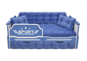 Кровать 190 серии Спорт 1 ящик 85 Синий (подушки) в Быструхе - bystruha.mebel54.com | фото