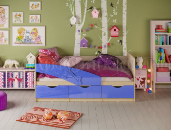 Кровать детская 1,6м Дельфин (Синий металлик) в Быструхе - bystruha.mebel54.com | фото