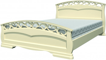 Кровать Грация-1 из массива сосны 1400*2000 Слоновая кость в Быструхе - bystruha.mebel54.com | фото
