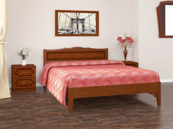 Кровать Карина-7 из массива сосны 1200*2000 Орех в Быструхе - bystruha.mebel54.com | фото