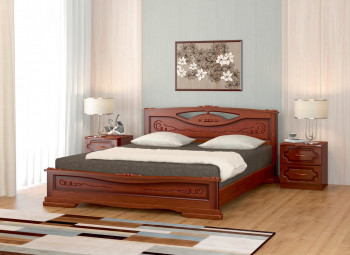 Кровать Карина-7 из массива сосны 1400*2000 Орех в Быструхе - bystruha.mebel54.com | фото