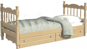 Кровать одинарная Аленка из массива сосны 800*1890 Сосна в Быструхе - bystruha.mebel54.com | фото