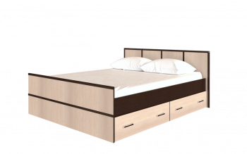 Кровать Сакура с настилом и ящиками 1,4 (Венге/Лоредо) в Быструхе - bystruha.mebel54.com | фото