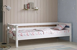 Кровать Соня Вариант 2 с задней защитой Белый полупрозрачный в Быструхе - bystruha.mebel54.com | фото
