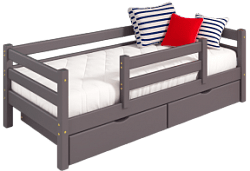 Кровать Соня вариант 4 с защитой по центру Лаванда в Быструхе - bystruha.mebel54.com | фото