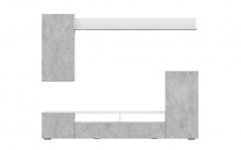 Мебель для гостиной МГС 4 (Белый/Цемент светлый) в Быструхе - bystruha.mebel54.com | фото