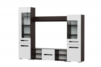 Мебель для гостиной МГС 6 (Исполнение 1/Венге/Белый глянец) в Быструхе - bystruha.mebel54.com | фото