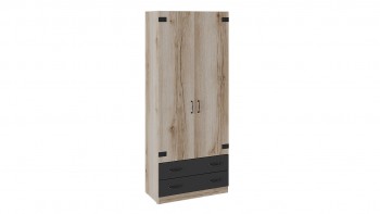 Шкаф для одежды комбинированный «Окланд» (Фон Черный/Дуб Делано) в Быструхе - bystruha.mebel54.com | фото