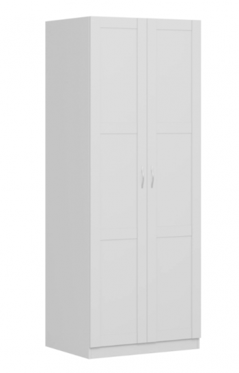 Шкаф двухдверный Пегас сборный белый в Быструхе - bystruha.mebel54.com | фото