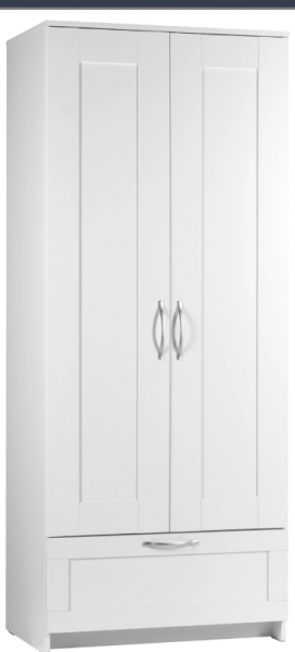Шкаф двухдверный Сириус с 1 ящиком белый в Быструхе - bystruha.mebel54.com | фото