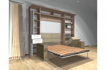 Шкаф-кровать с диваном Каролина в Быструхе - bystruha.mebel54.com | фото