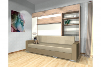 Шкаф-кровать с диваном Каролина в Быструхе - bystruha.mebel54.com | фото