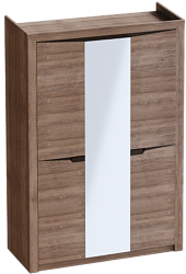 Шкаф трехдверный Соренто Дуб стирлинг/Кофе структурный матовый в Быструхе - bystruha.mebel54.com | фото